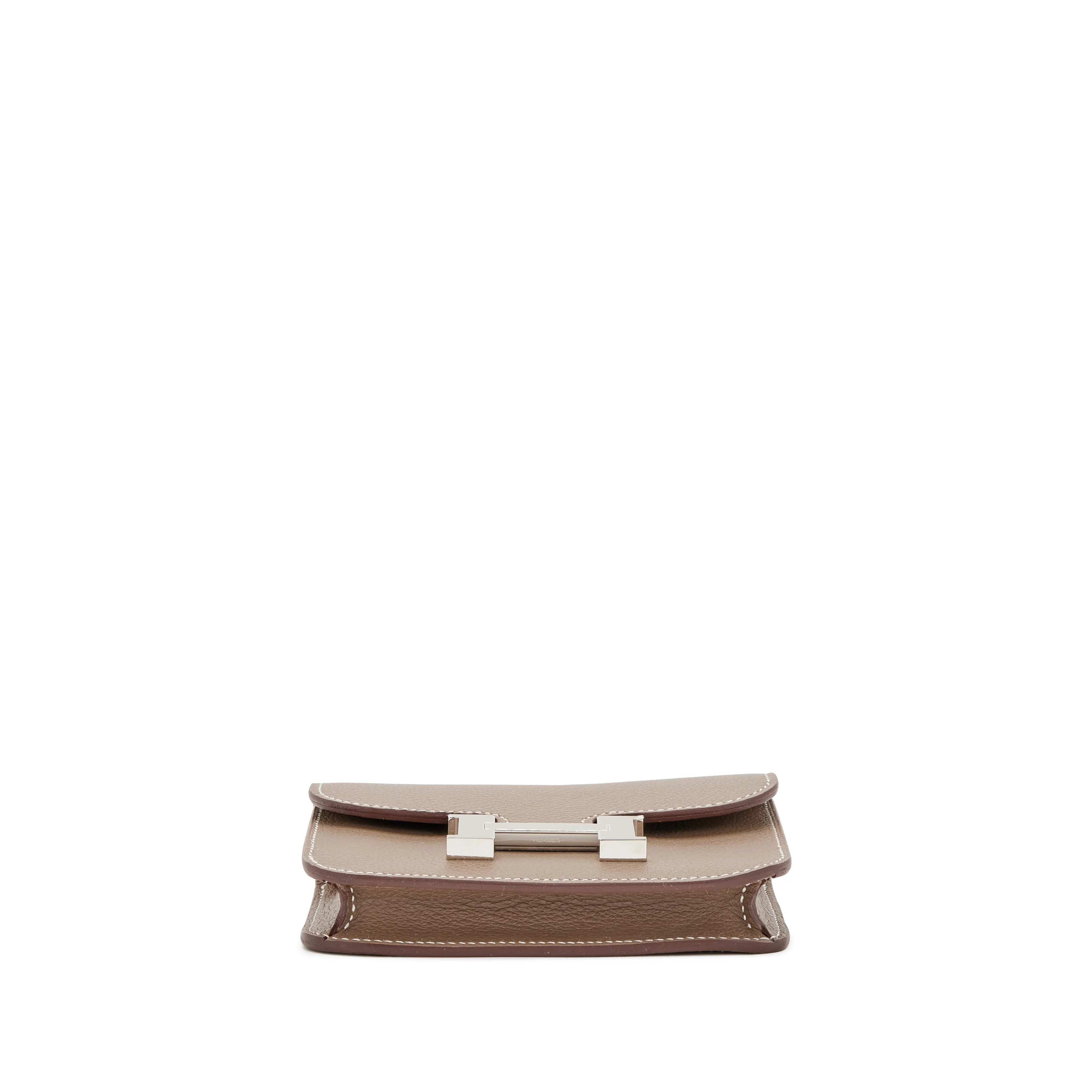 Hermès Etoupe Togo Constance Slim Wallet Palladium Hardware, 2023