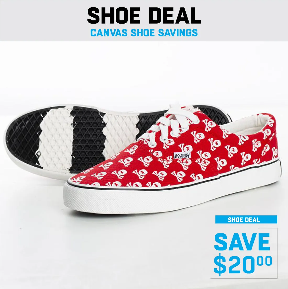 HK Skull Red Canvas Sneaker