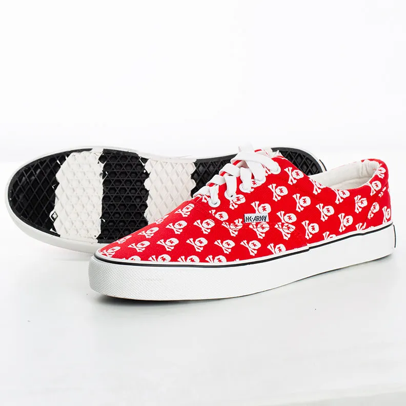 HK Skull Red Canvas Sneaker