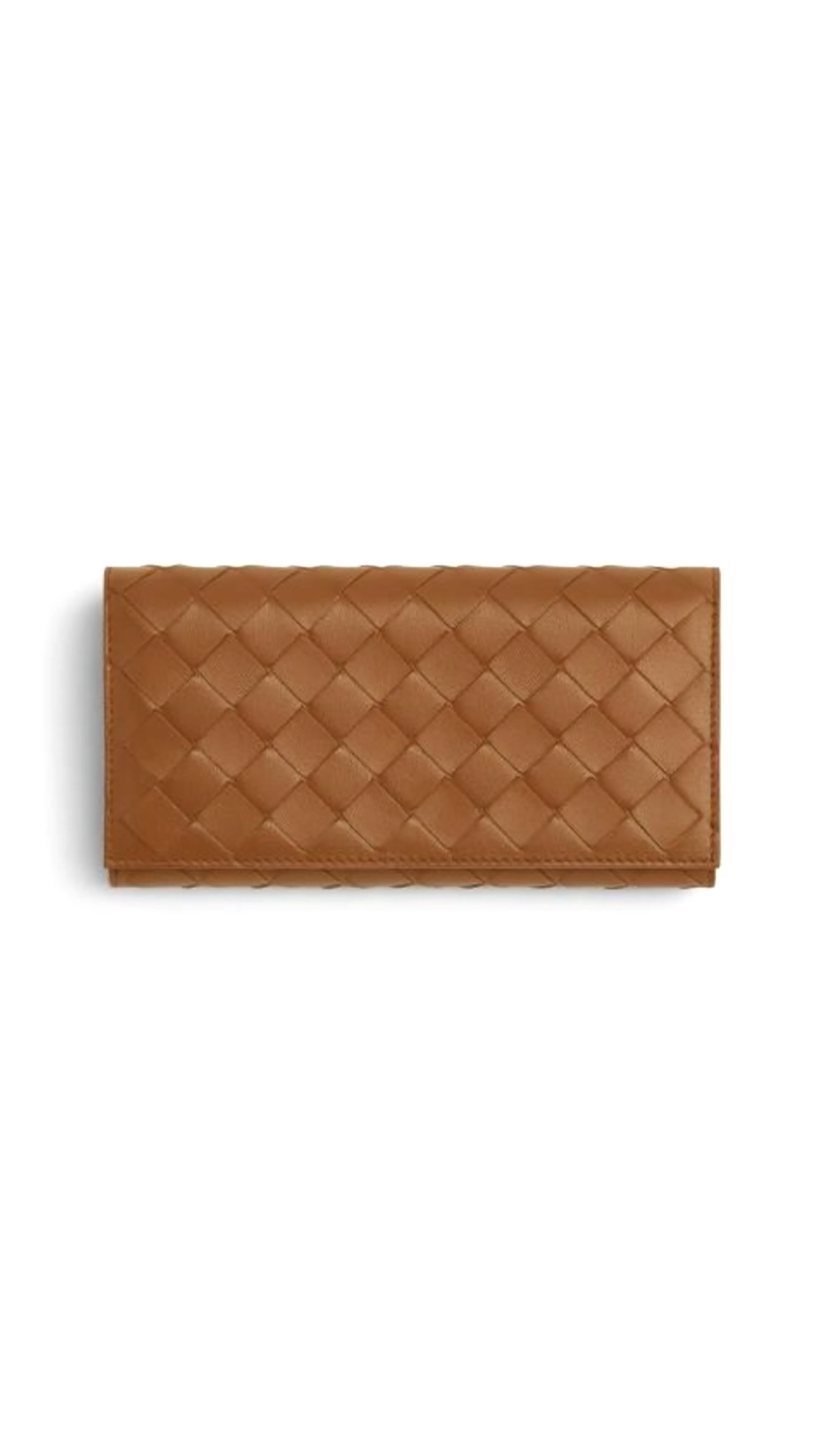 Intrecciato Large Flap Wallet - Brown