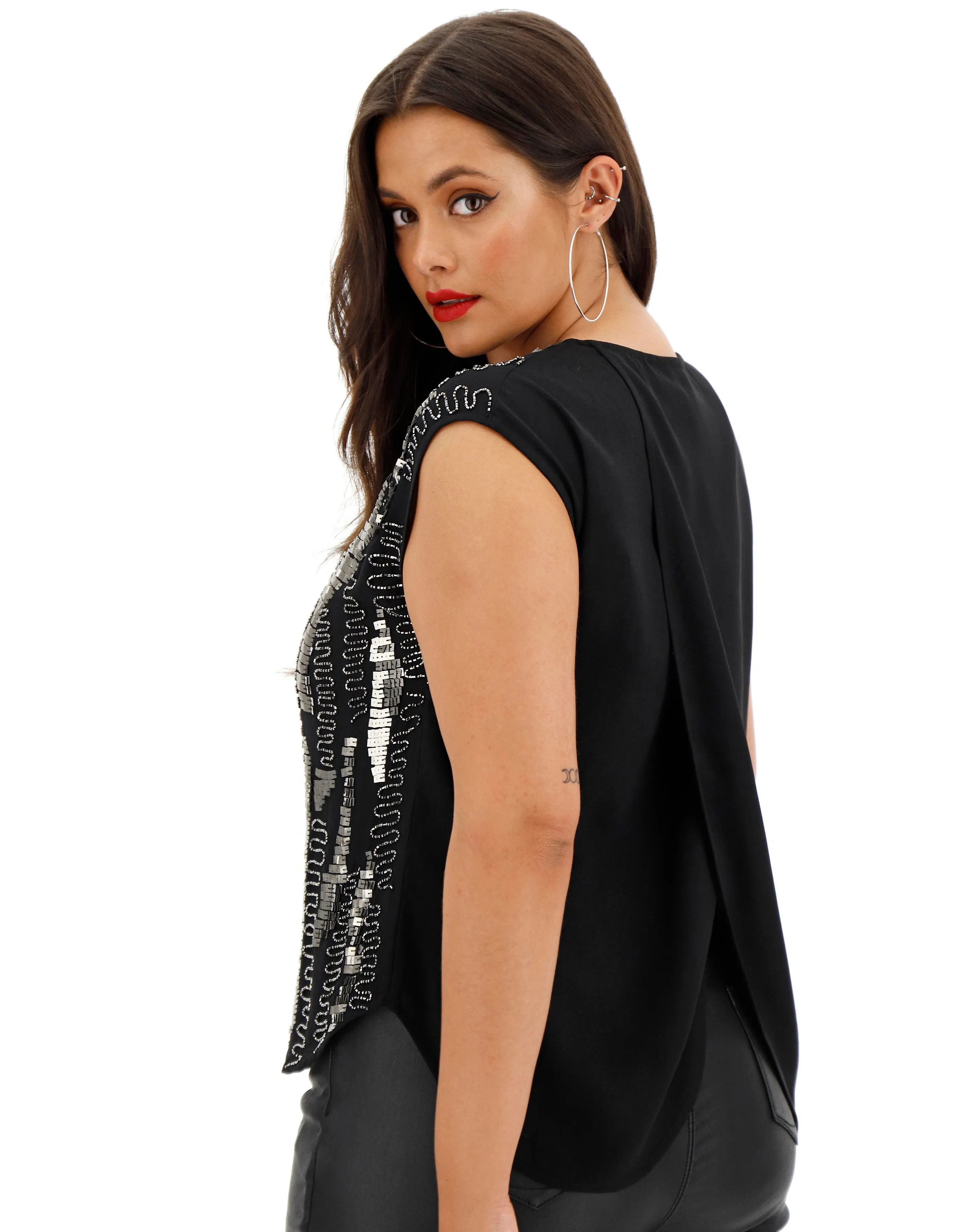 Joanna Hope Sequin Front Tunic | Simply Be