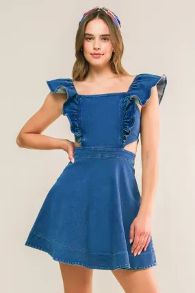 JUST ASK ME DENIM MINI DRESS