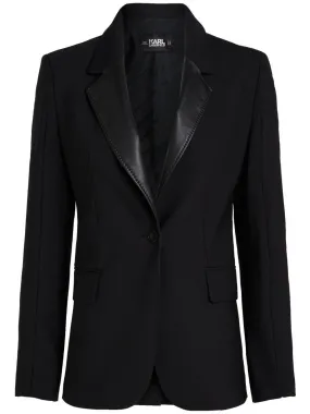 KARL LAGERFELD Elegant Black Wool-Blend Coat