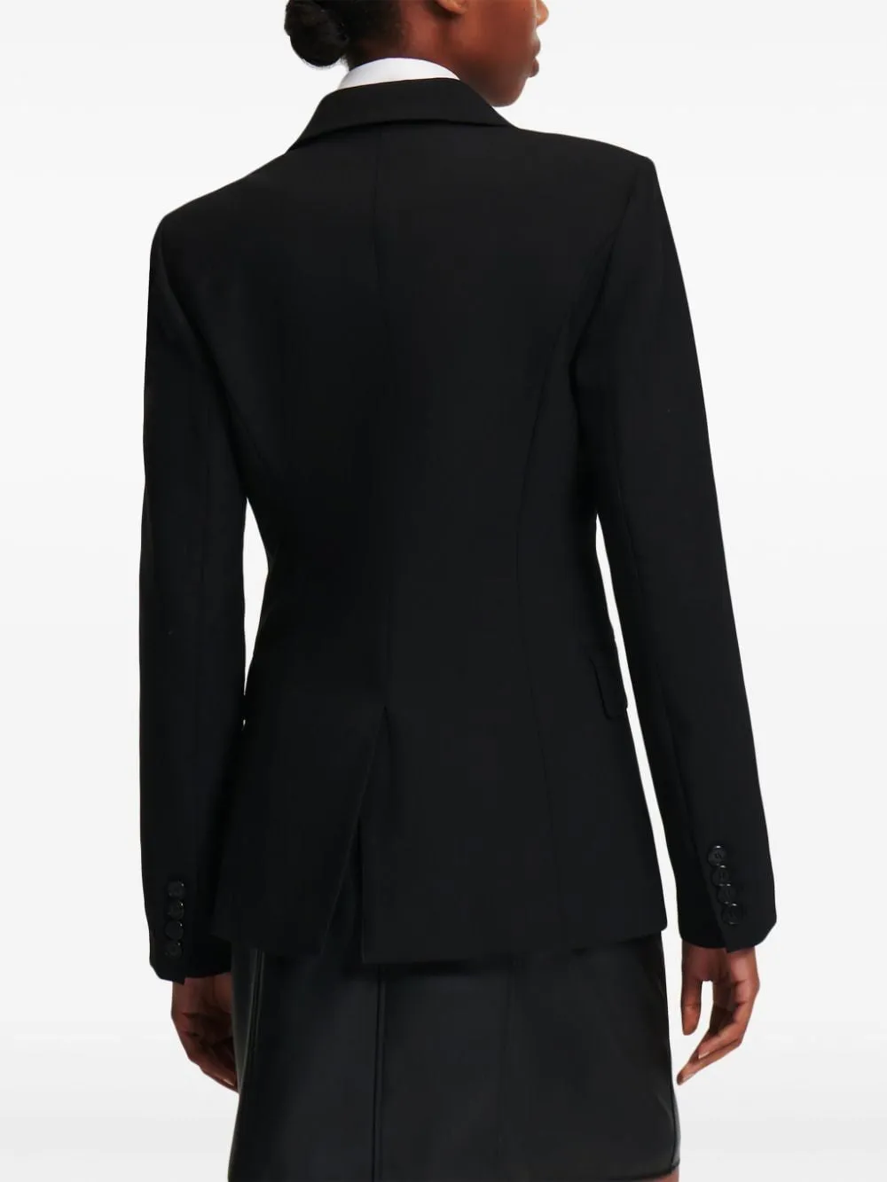 KARL LAGERFELD Elegant Black Wool-Blend Coat