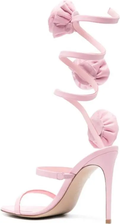 Le Silla rose-appliqué spiral sandals Pink