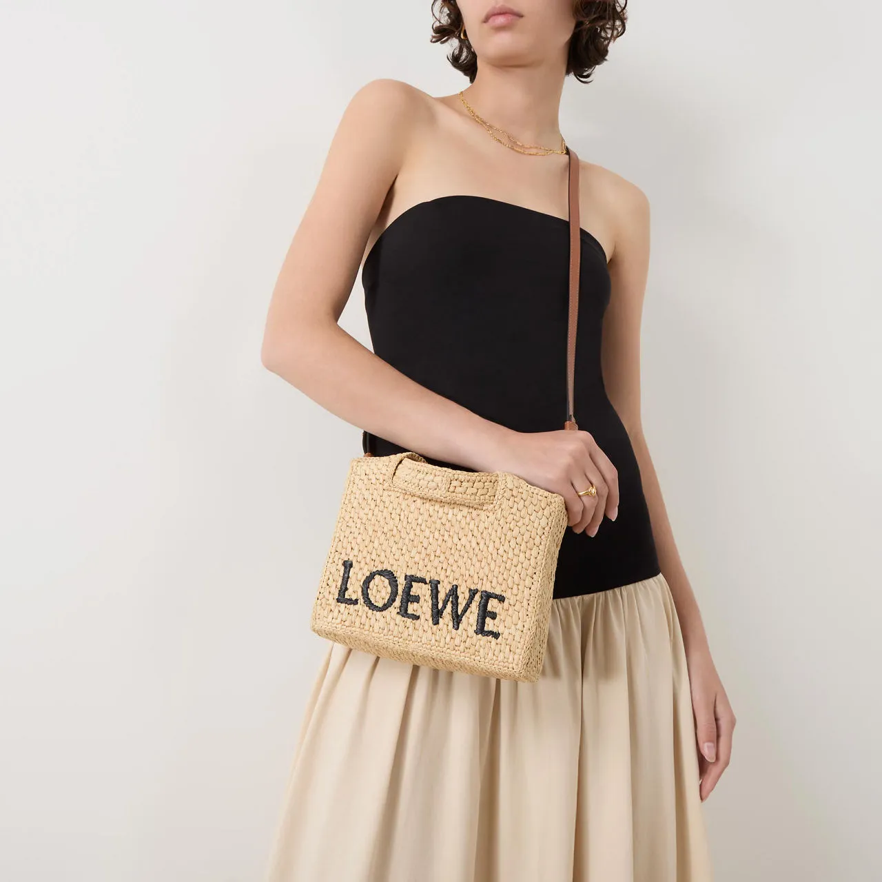 LOEWE PAULAS IBIZA 2024 Font Logo Mini Tote Bag - Natural