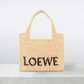 LOEWE PAULAS IBIZA 2024 Font Logo Mini Tote Bag - Natural