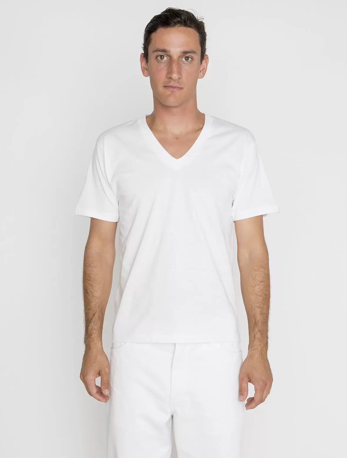 Los Angeles Apparel 24056 Fine Jersey Lightweight Blank V-Neck 4.3 oz SKU: 24056