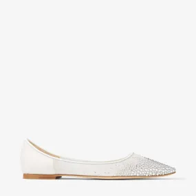 Love Flat White Degrade Crystal Mesh Flats