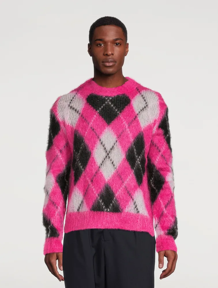 MARNI Mohair Argyle Sweater