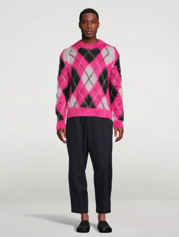 MARNI Mohair Argyle Sweater