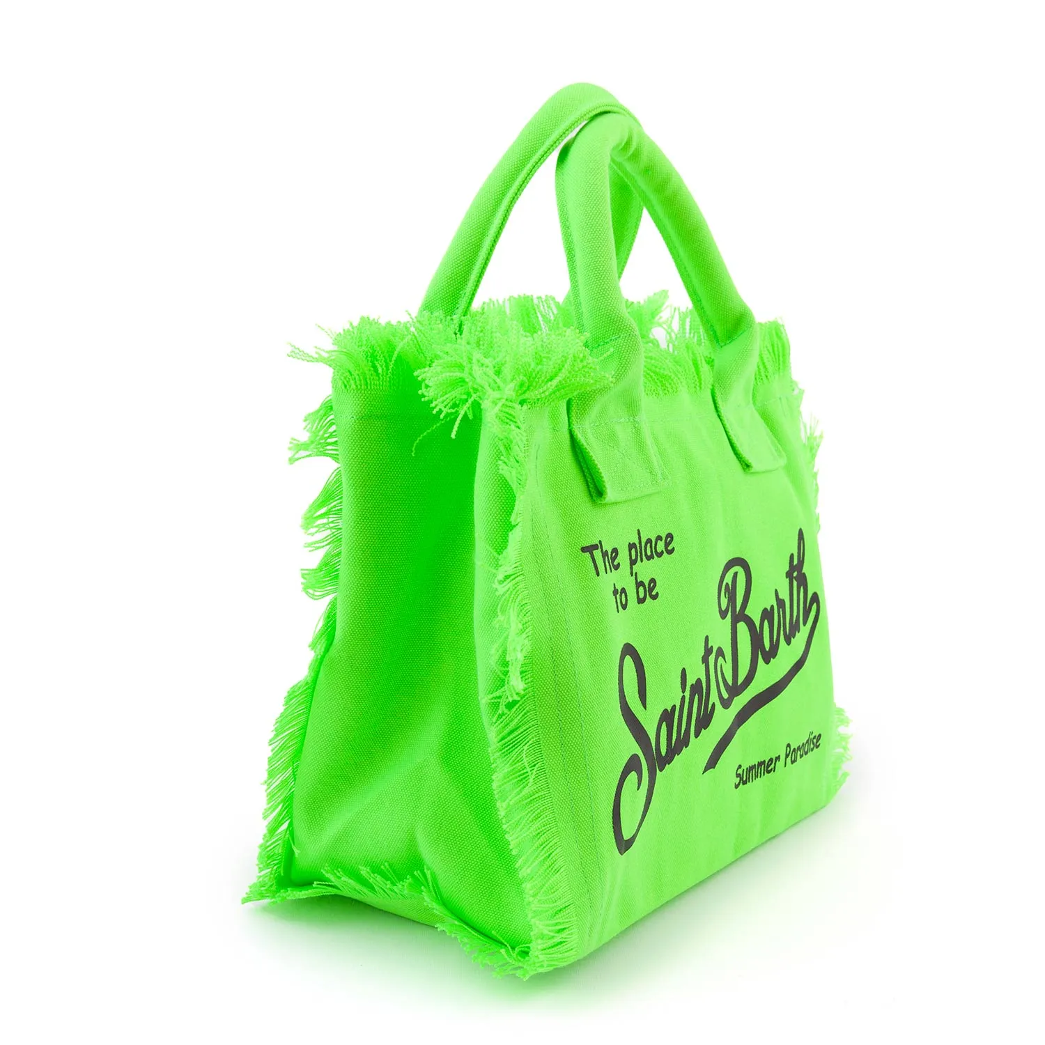 Mc2 Saint Barth Fluo Green Mini Colette Handbag With Black Logos