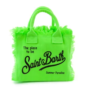 Mc2 Saint Barth Fluo Green Mini Colette Handbag With Black Logos