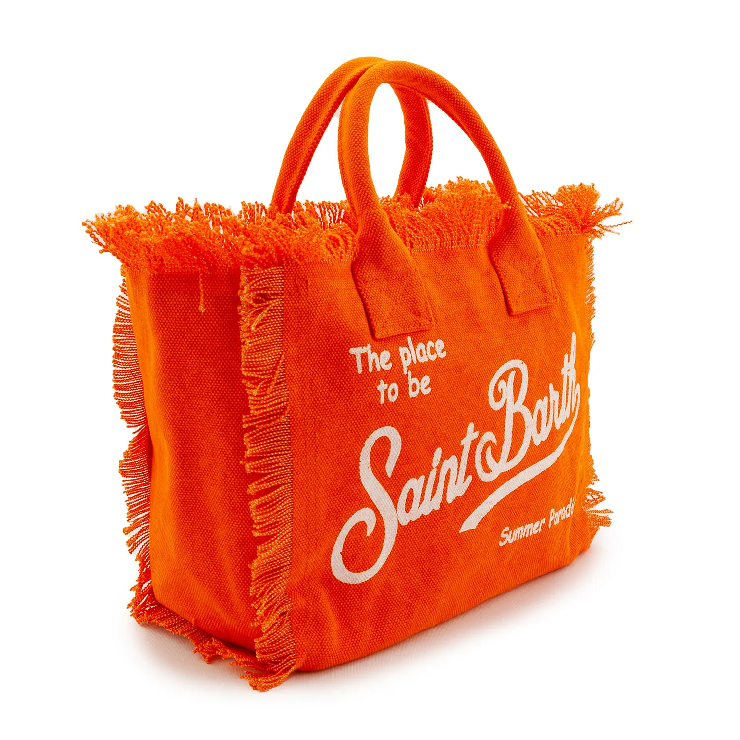 Mc2 Saint Barth Orange Mini Olette Handbag With White Logos