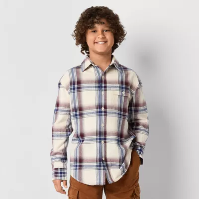 new!Thereabouts Little & Big Boys Long Sleeve Flannel Shirt