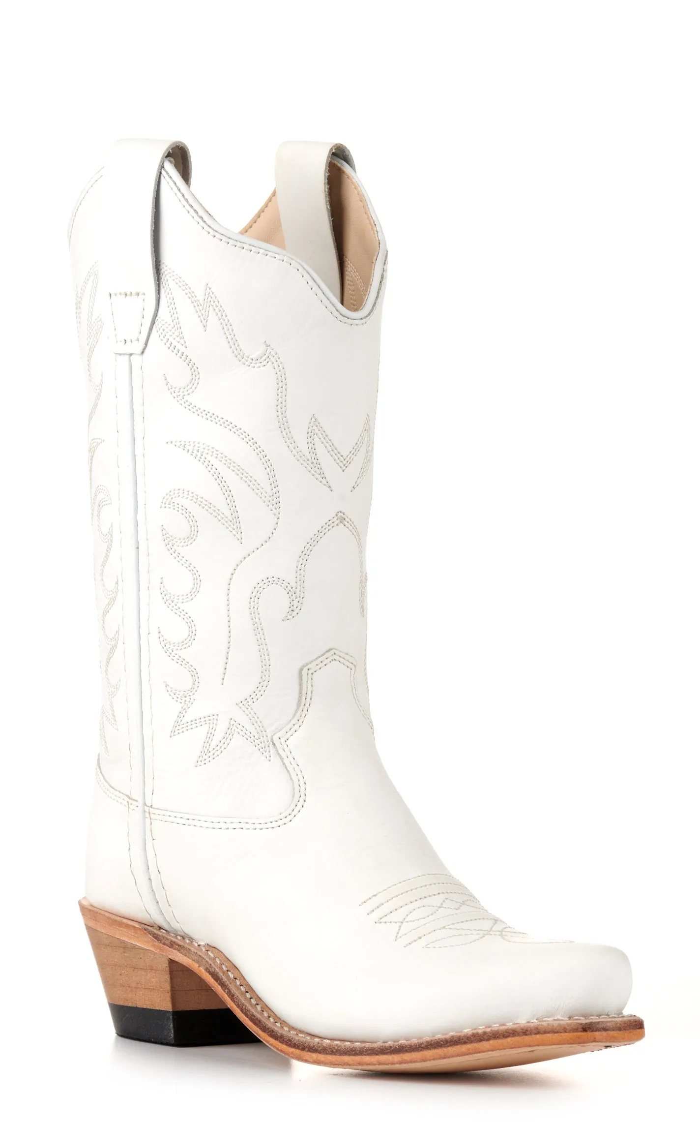 Old West Youth White Snip Toe Cowboy Boots