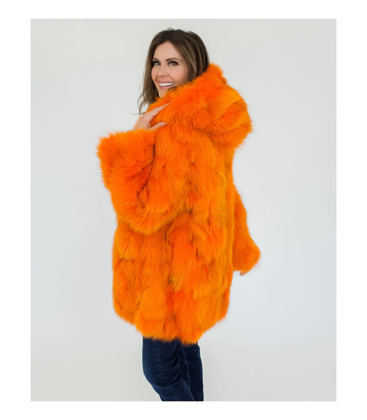 Orange Fox Fur Coat at FurSource.com