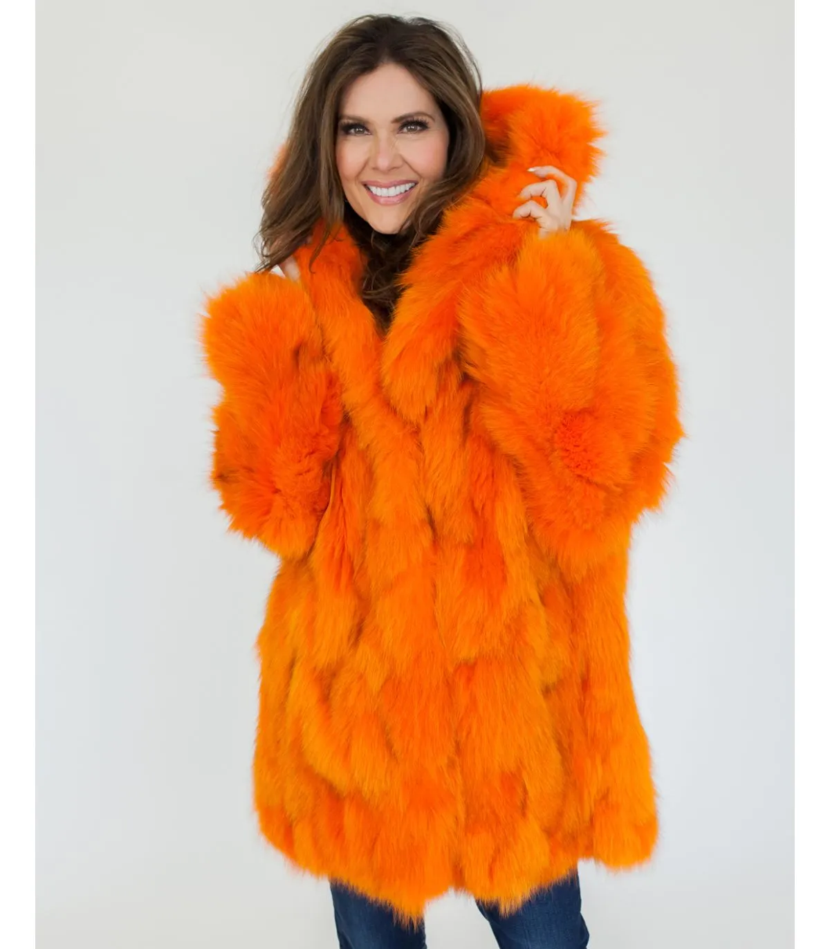 Orange Fox Fur Coat at FurSource.com