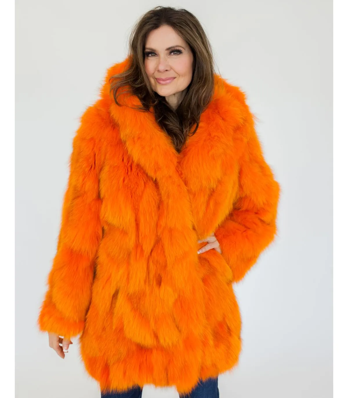 Orange Fox Fur Coat at FurSource.com