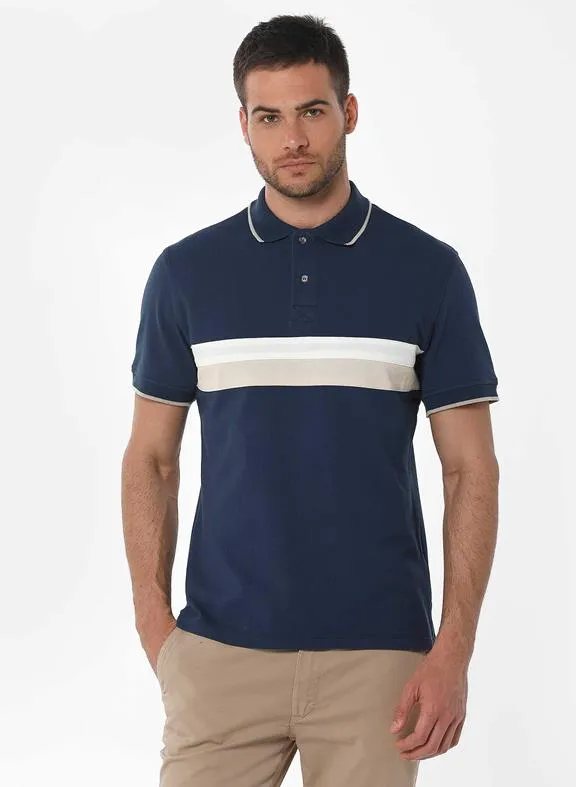 ORGANICATION Polo Stripes Blue