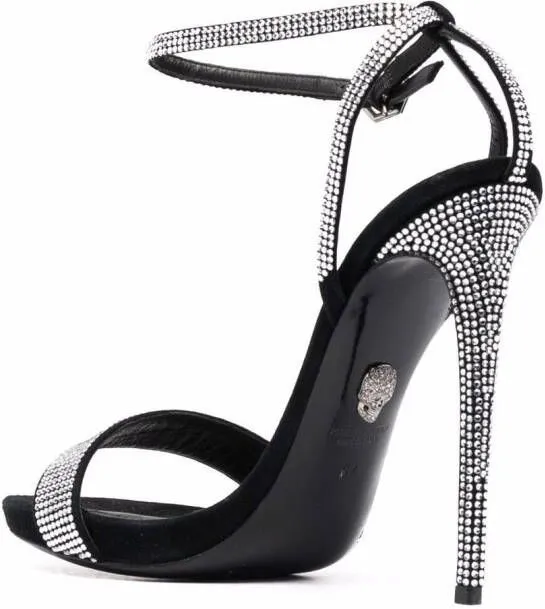 Philipp Plein crystal-embellished suede sandals Black