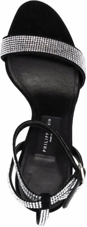 Philipp Plein crystal-embellished suede sandals Black