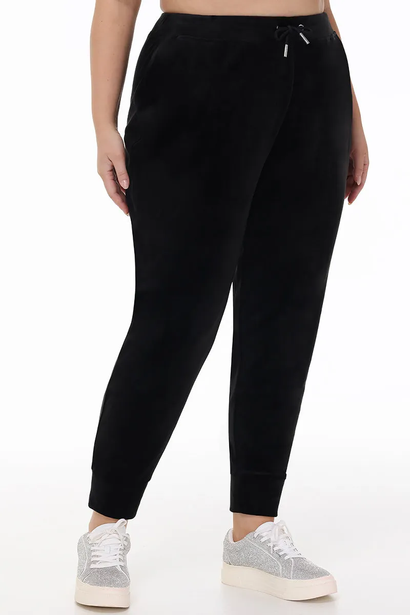 Plus-Size Big Bling Velour Jogger