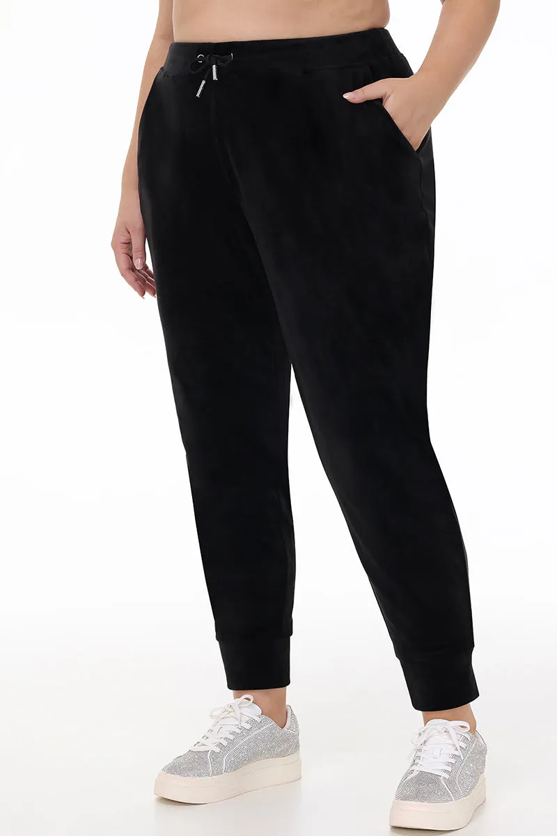 Plus-Size Big Bling Velour Jogger