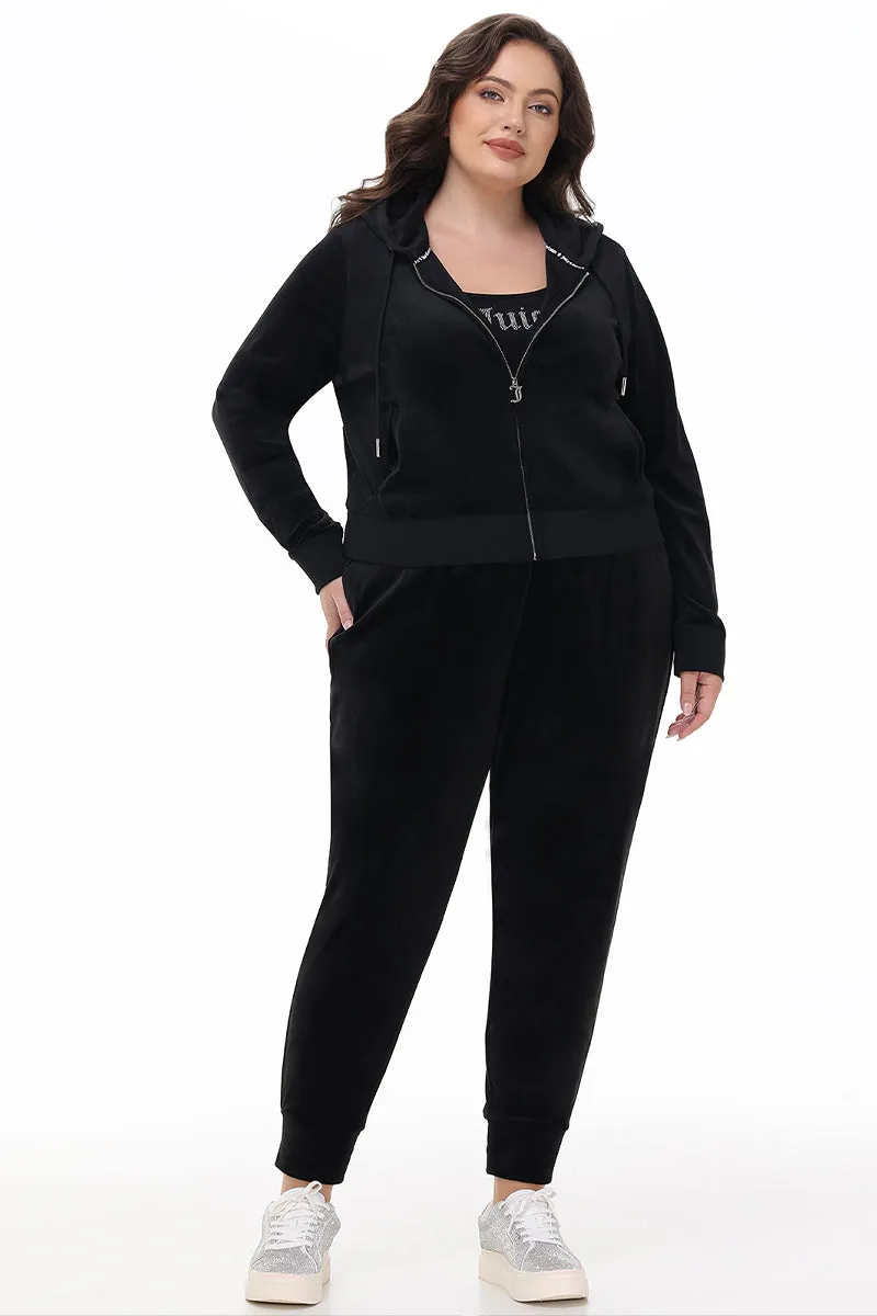 Plus-Size Big Bling Velour Jogger