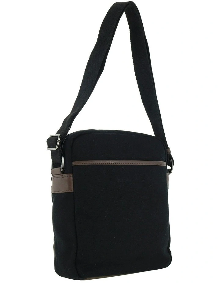 Police Rustic Canvas Crossbody Bag in Black