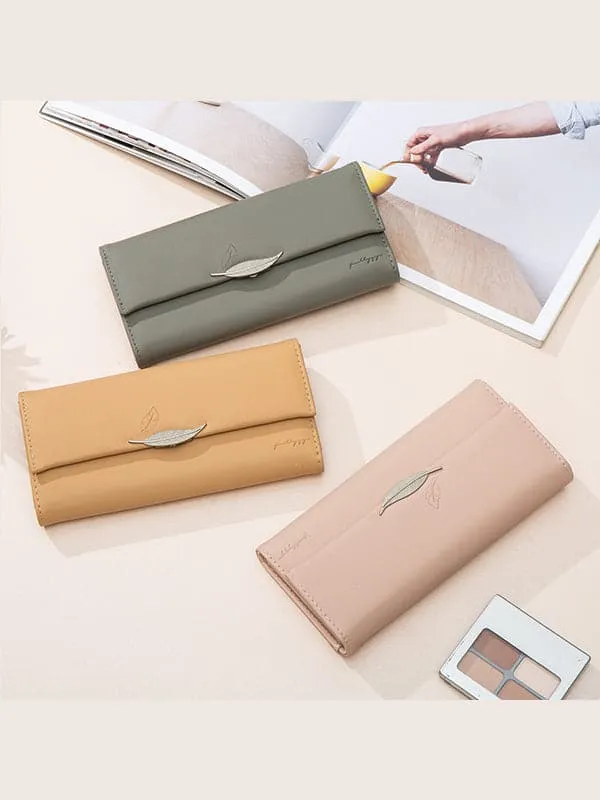 PU Solid Color Hand Wallet