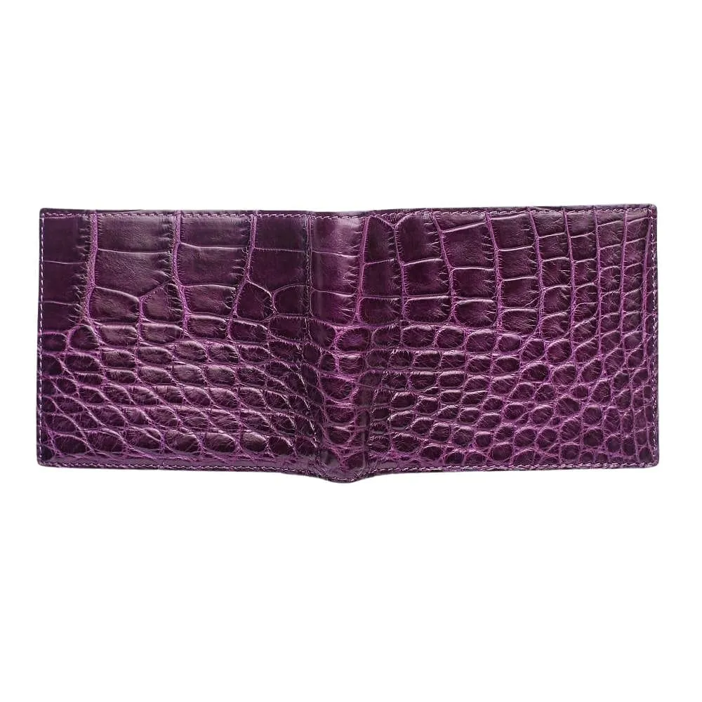 Purple Stomach Belly Crocodile Skin Wallet