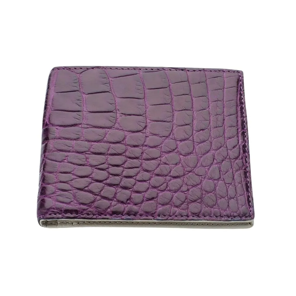 Purple Stomach Belly Crocodile Skin Wallet