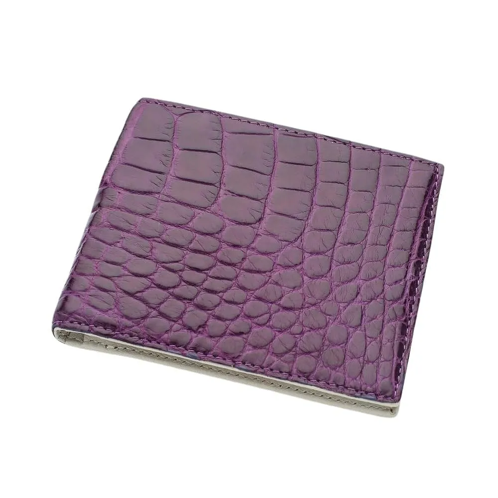 Purple Stomach Belly Crocodile Skin Wallet