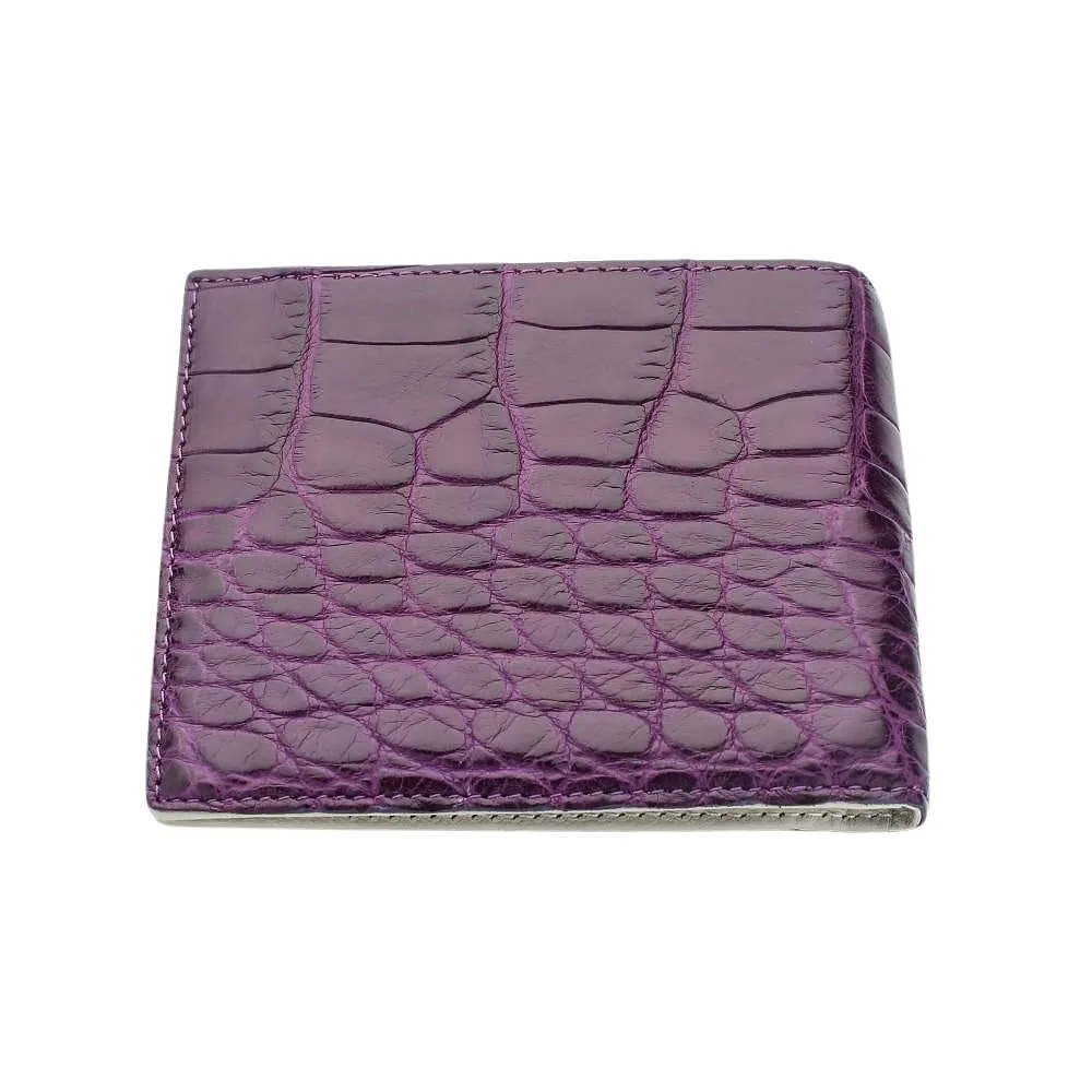 Purple Stomach Belly Crocodile Skin Wallet