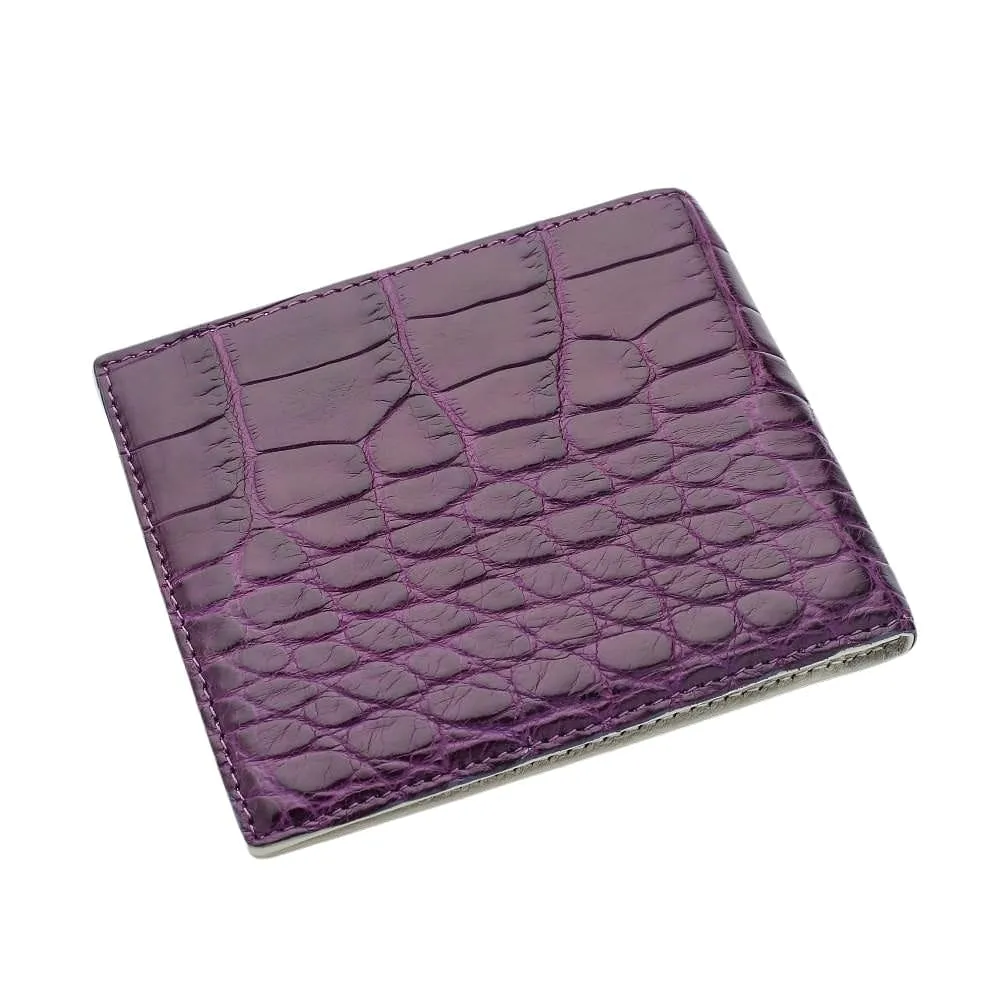 Purple Stomach Belly Crocodile Skin Wallet