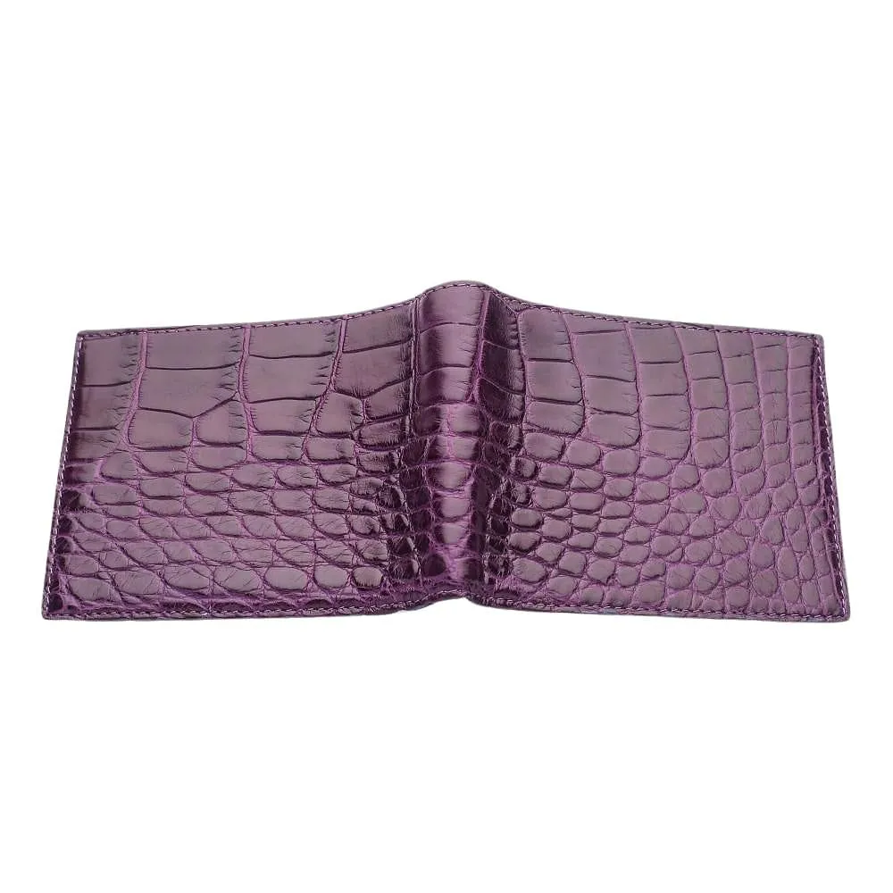 Purple Stomach Belly Crocodile Skin Wallet