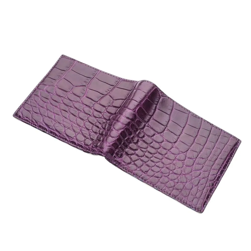 Purple Stomach Belly Crocodile Skin Wallet