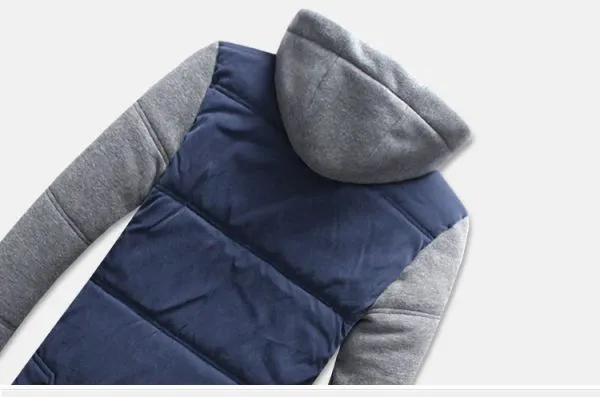 Quilted  winter jacket for winter hoodie with contrast sleeves