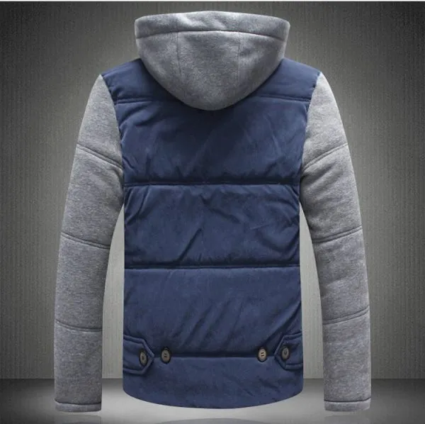 Quilted  winter jacket for winter hoodie with contrast sleeves