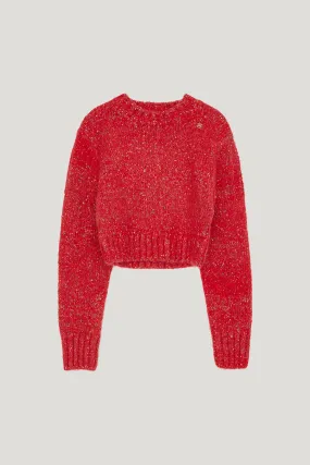 Red Recycled Chunky Sweater 