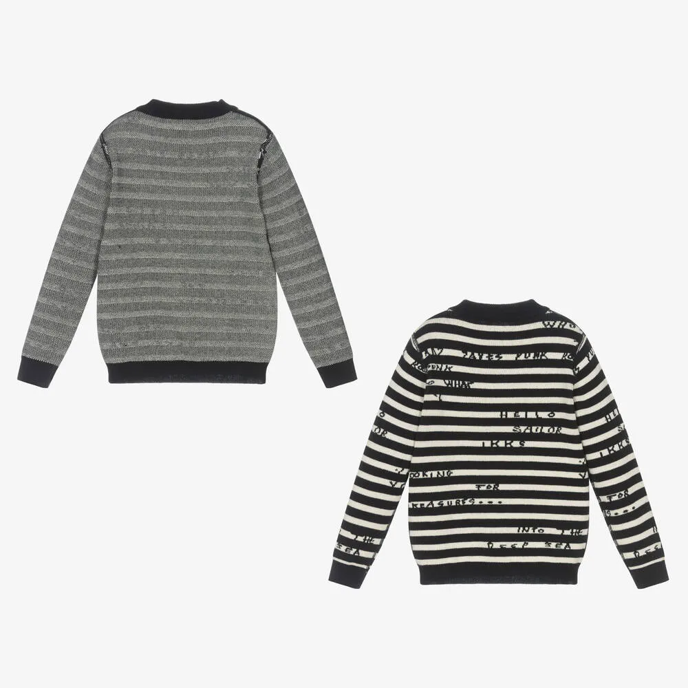 Reversible Blue Stripe Sweater