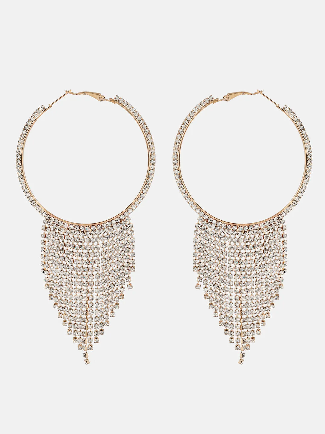 Rhinestone Hanging Hoops