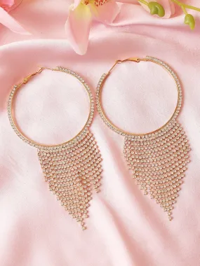 Rhinestone Hanging Hoops