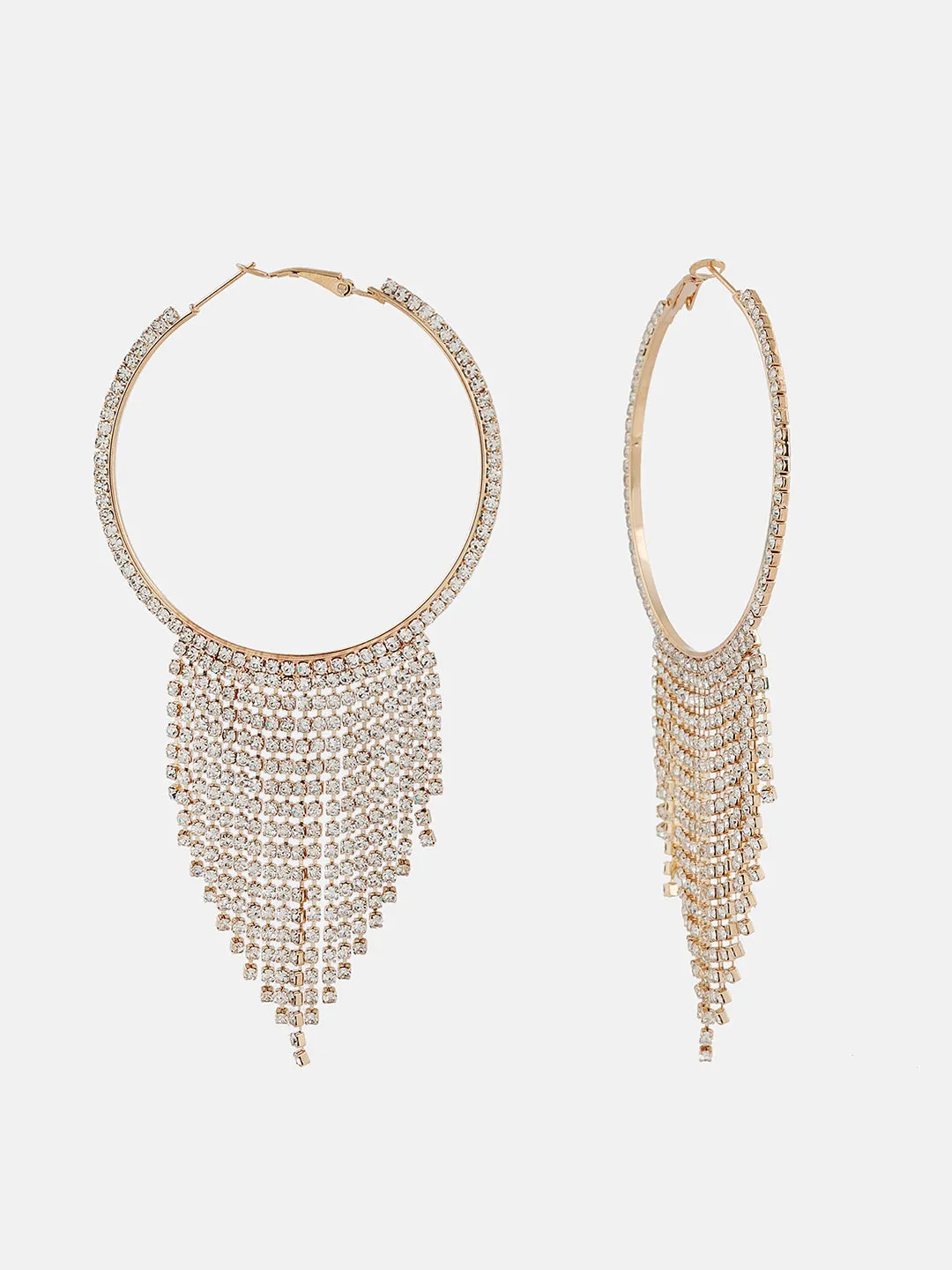 Rhinestone Hanging Hoops