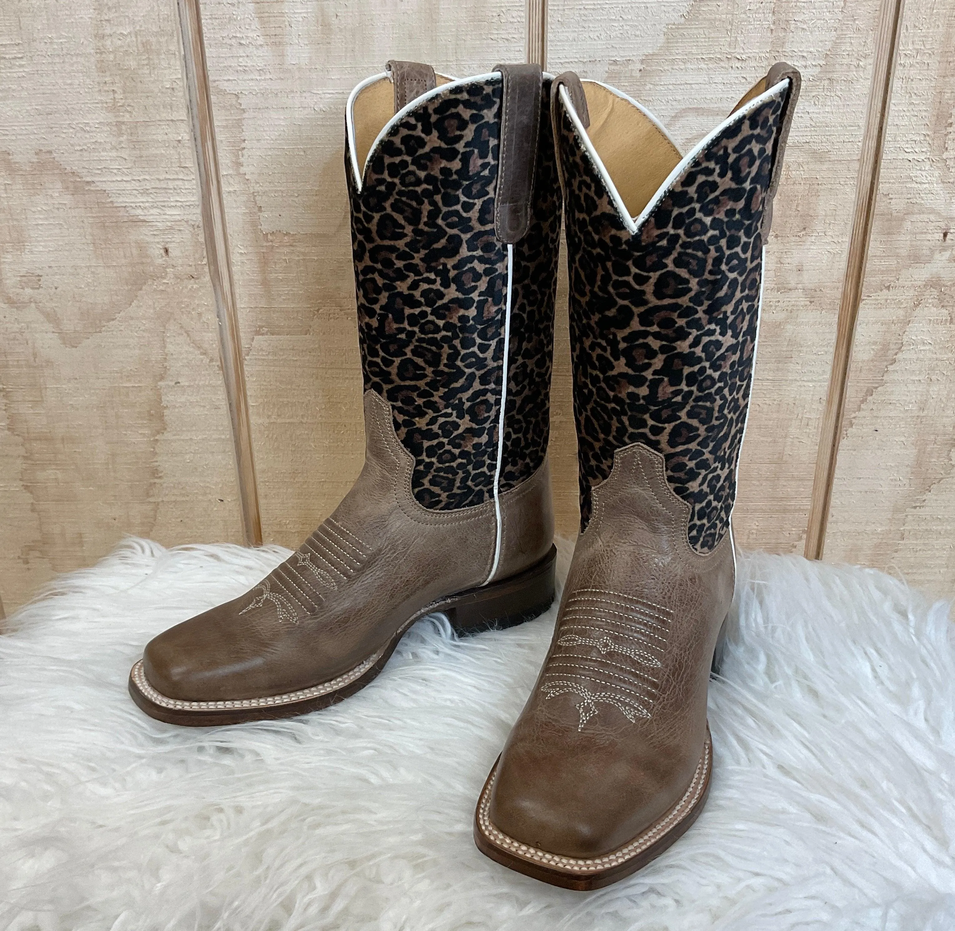 Roper Women's Cheetah Square Toe Cowgirl Boots 7016-8260