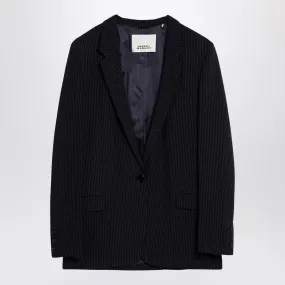 SINGLE-BREASTED PINSTRIPE OMELIA JACKET BLUE