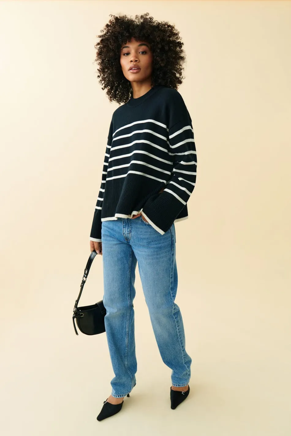 Striped knitted sweater