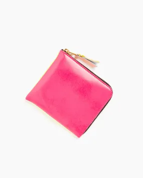 Super Fluo Half Zip Wallet in Pink/Yellow