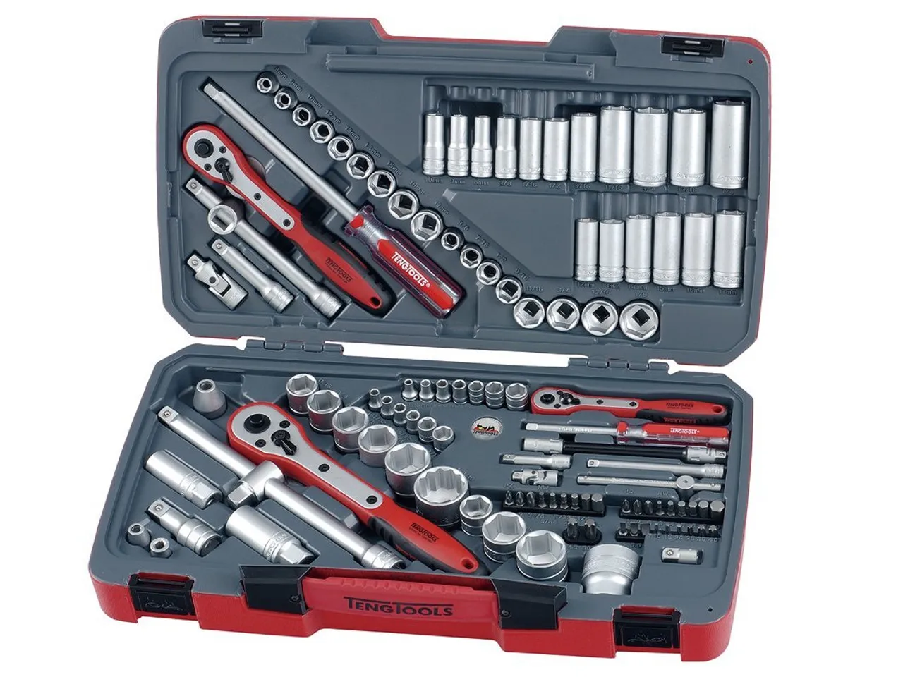 Teng Tools TM111 1/4", 3/8", 1/2" Drive AF/Metric Socket Set (111 Pieces)